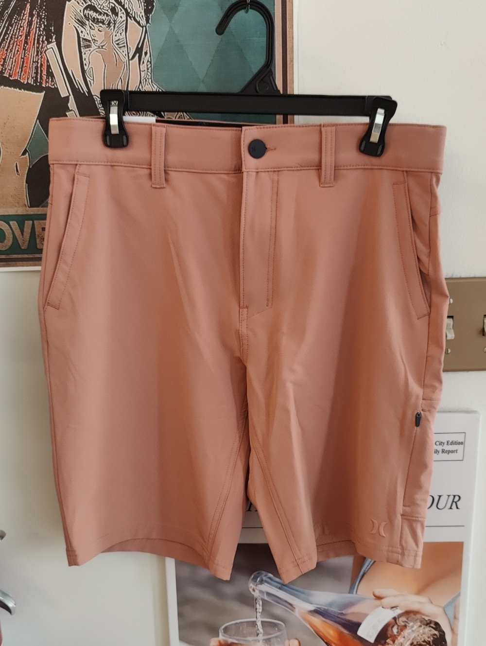 Hurley Men's Hybrid Shorts in Dusty Rose Peach